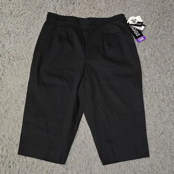 Briggs Women's 18W Black Capri Cropped Pants Stretch NWT Business Casual Preppy - Picture 10 of 10